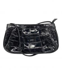 FURLA（フルラ）の古着「型押しレザーショルダーバッグ」｜ブラック