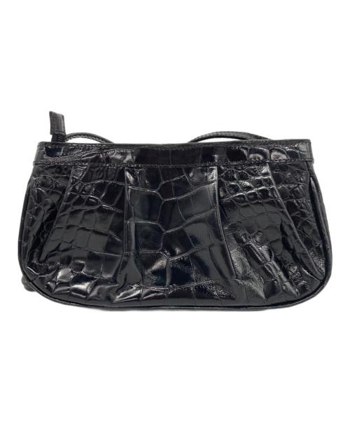 FURLA（フルラ）FURLA (フルラ) 型押しレザーショルダーバッグ ブラックの古着・服飾アイテム