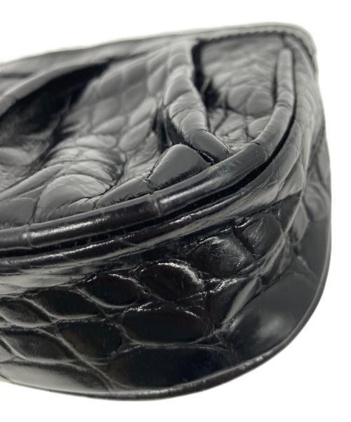 FURLA（フルラ）FURLA (フルラ) 型押しレザーショルダーバッグ ブラックの古着・服飾アイテム