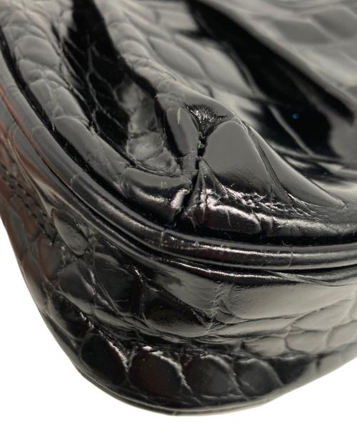 FURLA（フルラ）FURLA (フルラ) 型押しレザーショルダーバッグ ブラックの古着・服飾アイテム