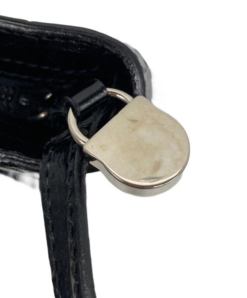 FURLA（フルラ）FURLA (フルラ) 型押しレザーショルダーバッグ ブラックの古着・服飾アイテム