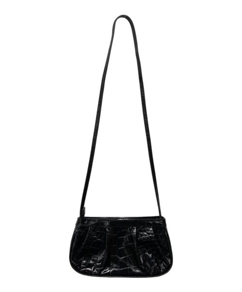 FURLA（フルラ）FURLA (フルラ) 型押しレザーショルダーバッグ ブラックの古着・服飾アイテム