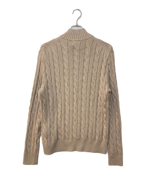 POLO RALPH LAUREN（ポロ・ラルフローレン）POLO RALPH LAUREN (ポロ・ラルフローレン) ハーフジップケーブルコットンニット ベージュ サイズ:Mの古着・服飾アイテム