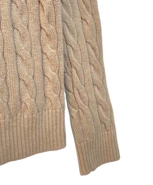 POLO RALPH LAUREN（ポロ・ラルフローレン）POLO RALPH LAUREN (ポロ・ラルフローレン) ハーフジップケーブルコットンニット ベージュ サイズ:Mの古着・服飾アイテム