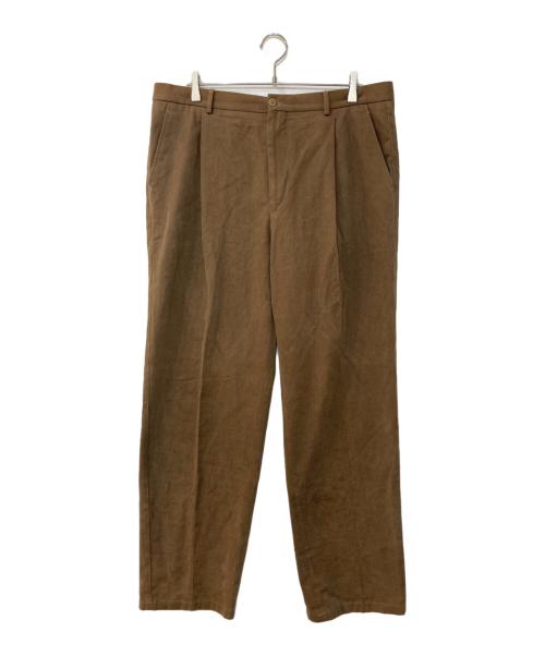 ARMANI COLLEZIONI（アルマーニ コレツィオーニ）ARMANI COLLEZIONI (アルマーニ コレツィオーニ) コットンタックパンツ ブラウン サイズ:56の古着・服飾アイテム