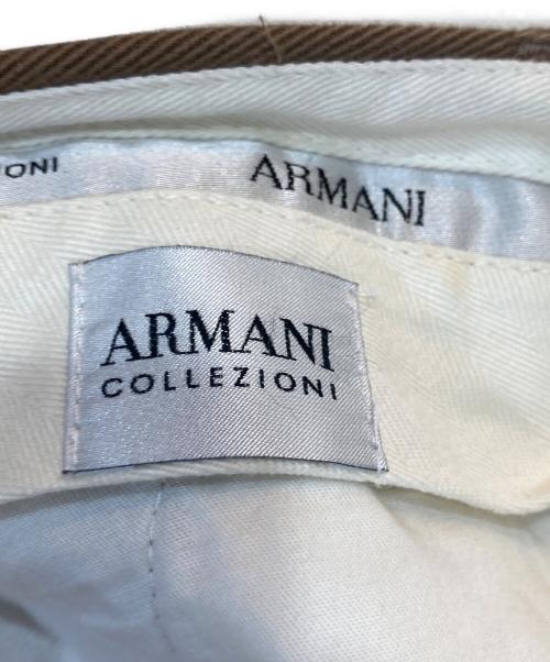 ARMANI COLLEZIONI（アルマーニ コレツィオーニ）ARMANI COLLEZIONI (アルマーニ コレツィオーニ) コットンタックパンツ ブラウン サイズ:56の古着・服飾アイテム