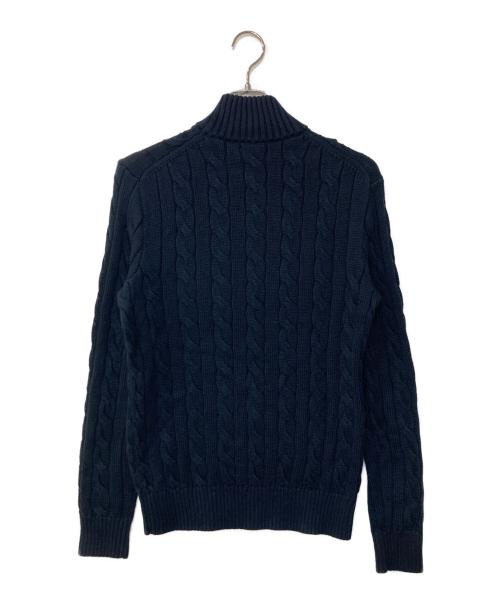 POLO RALPH LAUREN（ポロ・ラルフローレン）POLO RALPH LAUREN (ポロ・ラルフローレン) ハーフジップケーブルニット ネイビー サイズ:XSの古着・服飾アイテム