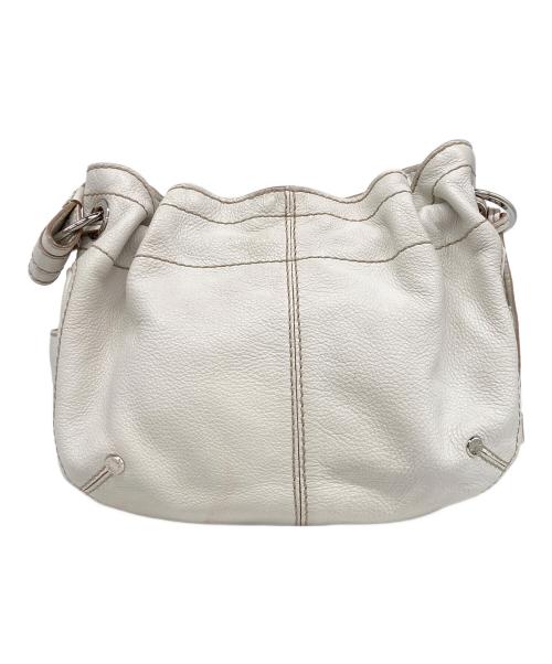TOD'S（トッズ）TOD'S (トッズ) レザーショルダーバッグ ホワイトの古着・服飾アイテム