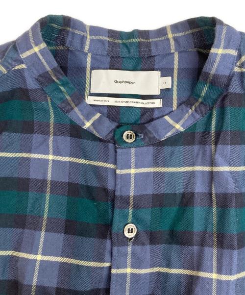 Graphpaper（グラフペーパー）Graphpaper (グラフペーパー) Check Flannel Oversized Band Collar Shirt マルチカラーの古着・服飾アイテム