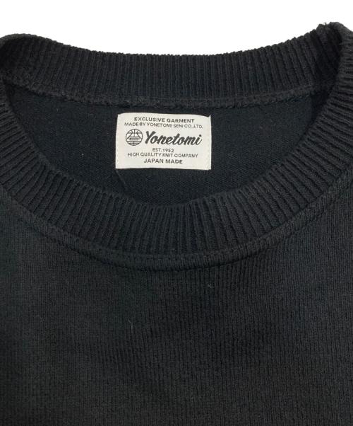 米冨繊維（ヨネトミ）米冨繊維 (ヨネトミ) New Basic Wave Cotton Knit Pullover コットンニット ブラック サイズ:2の古着・服飾アイテム