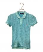 POLO RALPH LAURENポロ・ラルフローレン）の古着「ケーブルニットポロ」｜ブルー