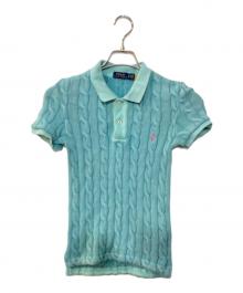 POLO RALPH LAUREN（ポロ・ラルフローレン）の古着「ケーブルニットポロ」｜ブルー