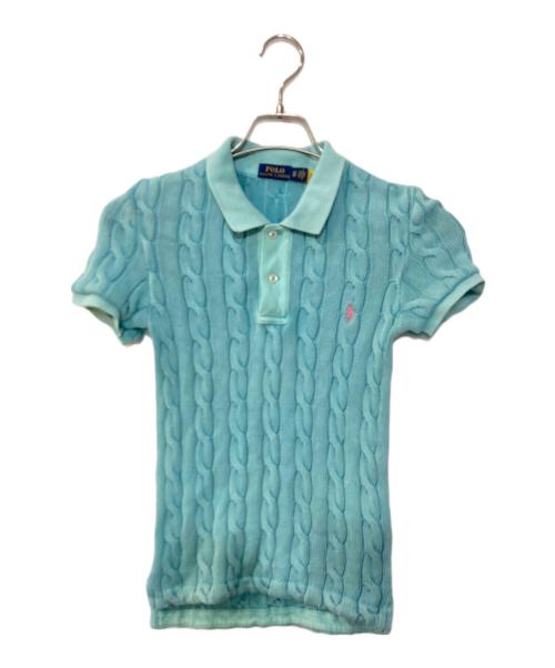 POLO RALPH LAUREN（ポロ・ラルフローレン）POLO RALPH LAUREN (ポロ・ラルフローレン) ケーブルニットポロ ブルー サイズ:xsの古着・服飾アイテム