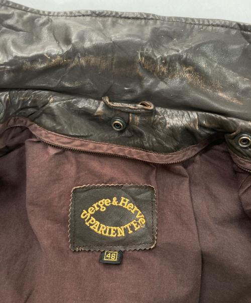 serge&herve pariente（サージ・アンド・エルヴ・パリエンテ）serge&herve pariente (サージ・アンド・エルヴ・パリエンテ) A-2タイプレザージャケット ブラウン サイズ:48の古着・服飾アイテム