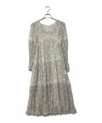 HER LIP TOハーリップトゥ）の古着「Monotone Floral Pleated Dress」｜ベージュ