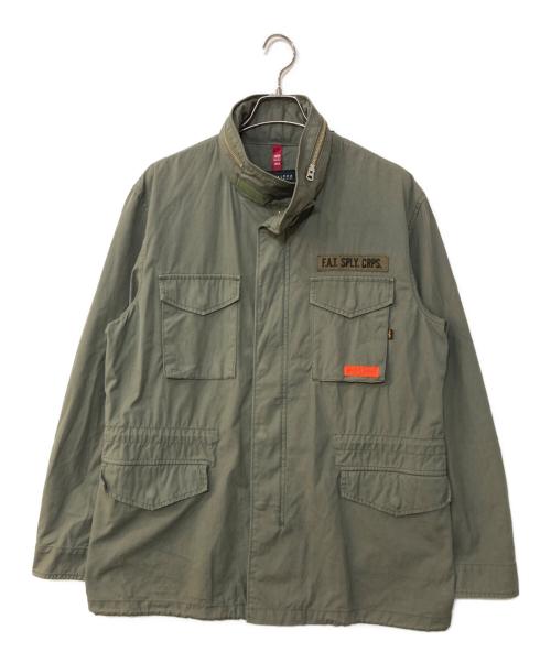 ALPHA（アルファ）ALPHA (アルファ) FAT (エフエーティー) M-65ミリタリージャケット　MILITARY JACKET コラボアイテム グリーン サイズ:3Lの古着・服飾アイテム