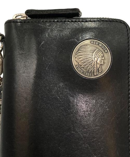 RED MOON（レッドムーン）RED MOON (レッドムーン) PAILOT RIVER ラウンドジッパーウォレット ブラックの古着・服飾アイテム