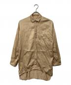 MM6 Maison Margielaエムエムシックスメゾンマルジェラ）の古着「サテンL/Sシャツ」｜ベージュ