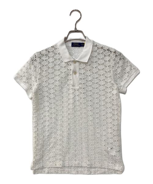 POLO RALPH LAUREN（ポロ・ラルフローレン）POLO RALPH LAUREN (ポロ・ラルフローレン) 透け編みポロシャツ ホワイト サイズ:XSの古着・服飾アイテム