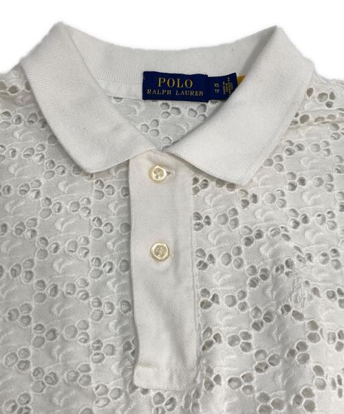 POLO RALPH LAUREN（ポロ・ラルフローレン）POLO RALPH LAUREN (ポロ・ラルフローレン) 透け編みポロシャツ ホワイト サイズ:XSの古着・服飾アイテム