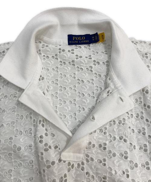 POLO RALPH LAUREN（ポロ・ラルフローレン）POLO RALPH LAUREN (ポロ・ラルフローレン) 透け編みポロシャツ ホワイト サイズ:XSの古着・服飾アイテム