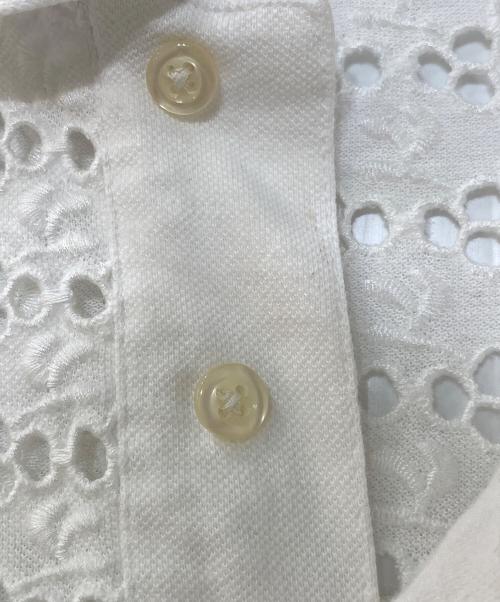 POLO RALPH LAUREN（ポロ・ラルフローレン）POLO RALPH LAUREN (ポロ・ラルフローレン) 透け編みポロシャツ ホワイト サイズ:XSの古着・服飾アイテム