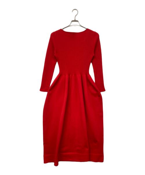 allureville（アルアバイル）allureville (アルアバイル) ウエストマークコクーンニットワンピース レッド サイズ:2の古着・服飾アイテム