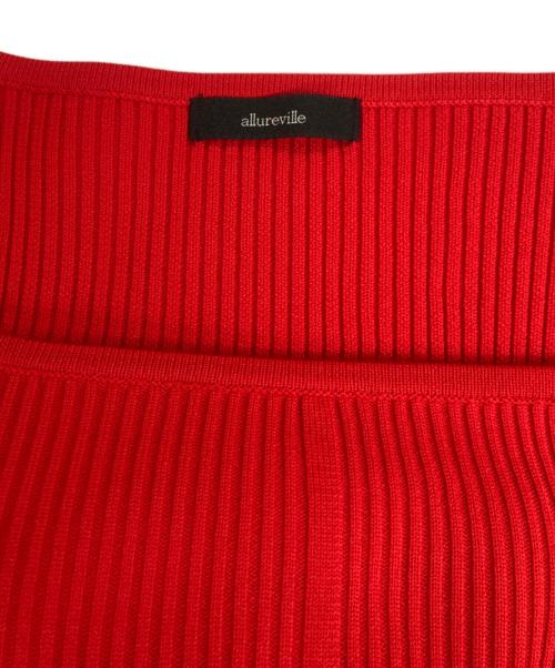 allureville（アルアバイル）allureville (アルアバイル) ウエストマークコクーンニットワンピース レッド サイズ:2の古着・服飾アイテム