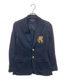 POLO RALPH LAUREN（ポロ・ラルフローレン）の古着「モノグラム刺繍 金釦ブレザー」｜ネイビー