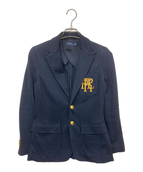 POLO RALPH LAUREN（ポロ・ラルフローレン）POLO RALPH LAUREN (ポロ・ラルフローレン) モノグラム刺繍 金釦ブレザー ネイビー サイズ:2の古着・服飾アイテム