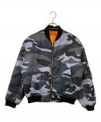 fostex garmentsフォステックスガーメンツ）の古着「カモ柄 MA-1ジャケット」｜ブルー