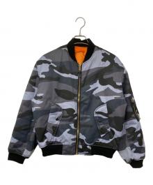 fostex garments（フォステックスガーメンツ）の古着「カモ柄 MA-1ジャケット」｜ブルー