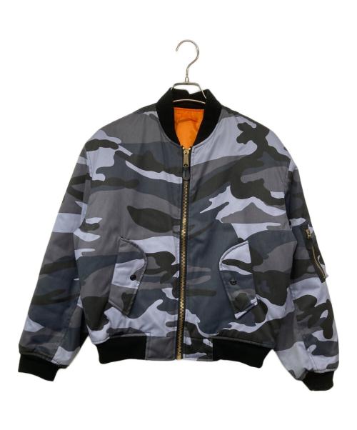 fostex garments（フォステックスガーメンツ）fostex garments (フォステックスガーメンツ) カモ柄 MA-1ジャケット ブルー サイズ:SMALLの古着・服飾アイテム