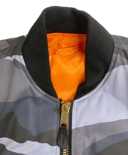 fostex garments（フォステックスガーメンツ）fostex garments (フォステックスガーメンツ) カモ柄 MA-1ジャケット ブルー サイズ:SMALLの古着・服飾アイテム