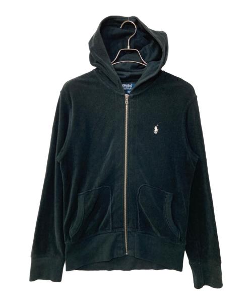 POLO RALPH LAUREN（ポロ・ラルフローレン）POLO RALPH LAUREN (ポロ・ラルフローレン) 90‐00S パイル地 ジップパーカー ブラック サイズ:Mの古着・服飾アイテム