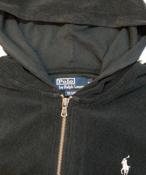 POLO RALPH LAUREN（ポロ・ラルフローレン）POLO RALPH LAUREN (ポロ・ラルフローレン) 90‐00S パイル地 ジップパーカー ブラック サイズ:Mの古着・服飾アイテム