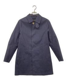 MACKINTOSH（マッキントッシュ）の古着「ゴム引きステンカラーコート」｜ネイビー