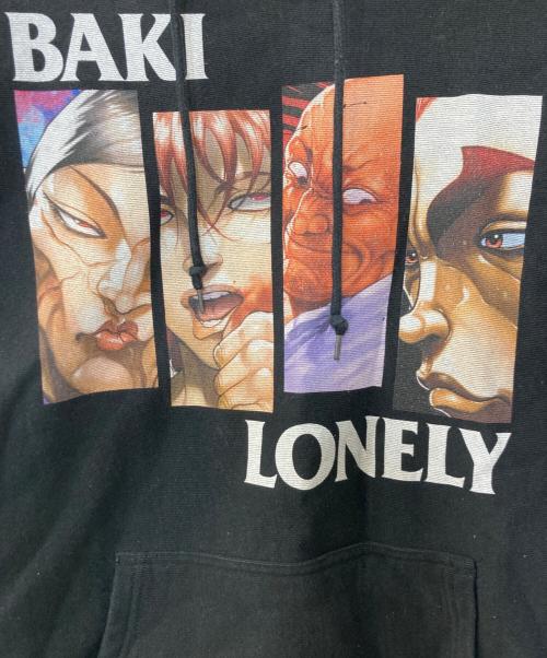LONELY/論理（ロンリー）LONELY/論理 (ロンリー) 刃牙コラボ プルオーバーパーカー ブラック サイズ:XXLの古着・服飾アイテム