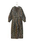 AMIRIアミリ）の古着「POSEY BLOOM JACQUARD JUMPSUIT オールインワン」｜ブラウン×ブルー