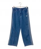 adidasアディダス）の古着「デニム スリーストライプス トラックパンツ」｜インディゴ