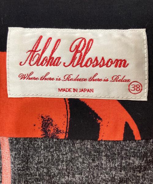 Aloha Blossom（アロハブロッサム）Aloha Blossom (アロハブロッサム) アロハシャツ ブラック×レッド サイズ:38の古着・服飾アイテム