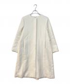 CELFORDセルフォード）の古着「カシミヤ混ノーカラーコート」｜ホワイト