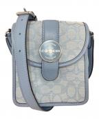 COACHコーチ）の古着「ノース サウス ロニー クロスボディ シグネチャーバッグ」｜ブルー