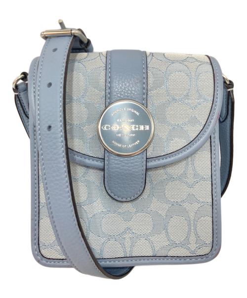 COACH（コーチ）COACH (コーチ) ノース サウス ロニー クロスボディ シグネチャーバッグ ブルーの古着・服飾アイテム