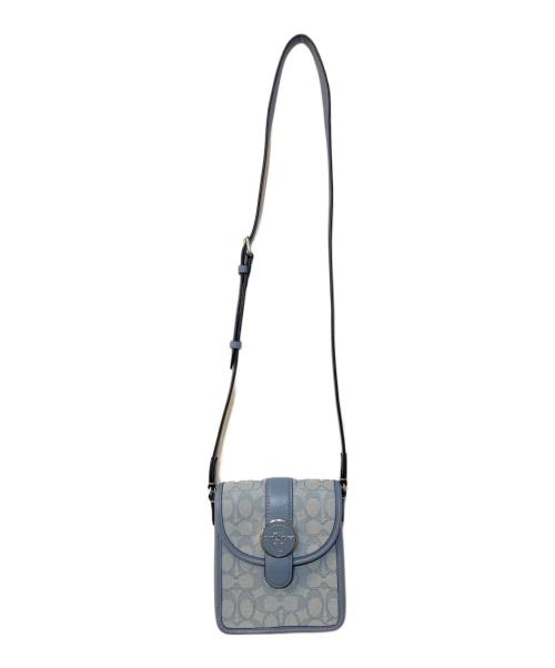 COACH（コーチ）COACH (コーチ) ノース サウス ロニー クロスボディ シグネチャーバッグ ブルーの古着・服飾アイテム