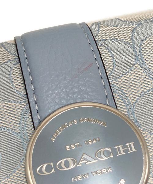 COACH（コーチ）COACH (コーチ) ノース サウス ロニー クロスボディ シグネチャーバッグ ブルーの古着・服飾アイテム