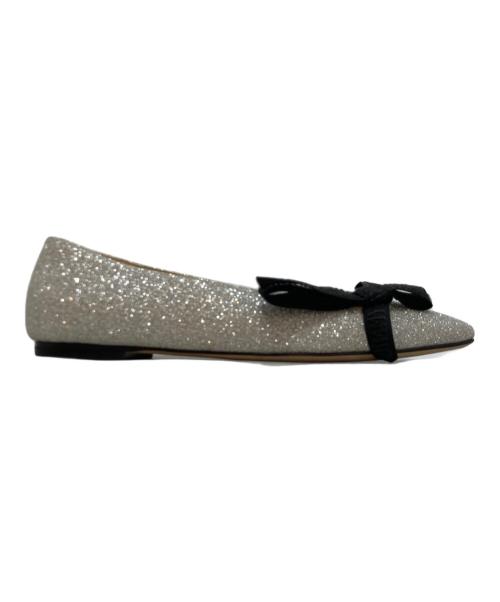 JIMMY CHOO（ジミーチュウ）JIMMY CHOO (ジミーチュウ) VEDA BALLERINA ヴェーダ バレリーナ フラットパンプス シルバー サイズ:35の古着・服飾アイテム