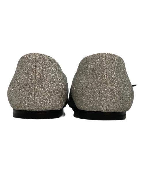 JIMMY CHOO（ジミーチュウ）JIMMY CHOO (ジミーチュウ) VEDA BALLERINA ヴェーダ バレリーナ フラットパンプス シルバー サイズ:35の古着・服飾アイテム