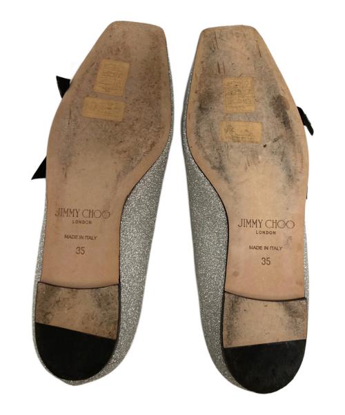 JIMMY CHOO（ジミーチュウ）JIMMY CHOO (ジミーチュウ) VEDA BALLERINA ヴェーダ バレリーナ フラットパンプス シルバー サイズ:35の古着・服飾アイテム