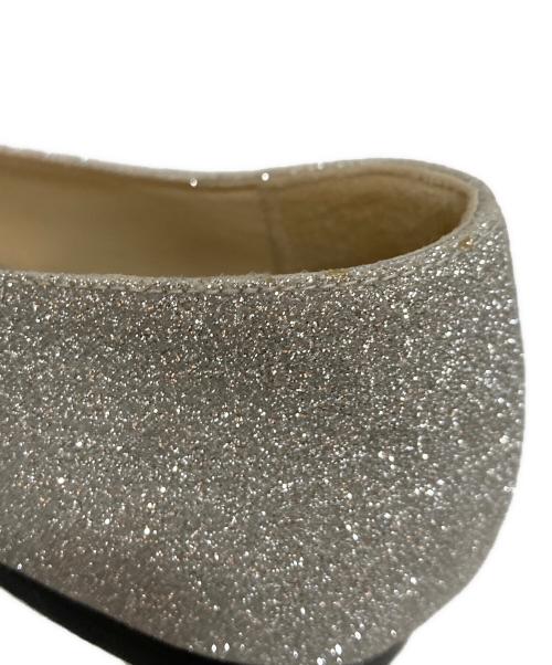 JIMMY CHOO（ジミーチュウ）JIMMY CHOO (ジミーチュウ) VEDA BALLERINA ヴェーダ バレリーナ フラットパンプス シルバー サイズ:35の古着・服飾アイテム